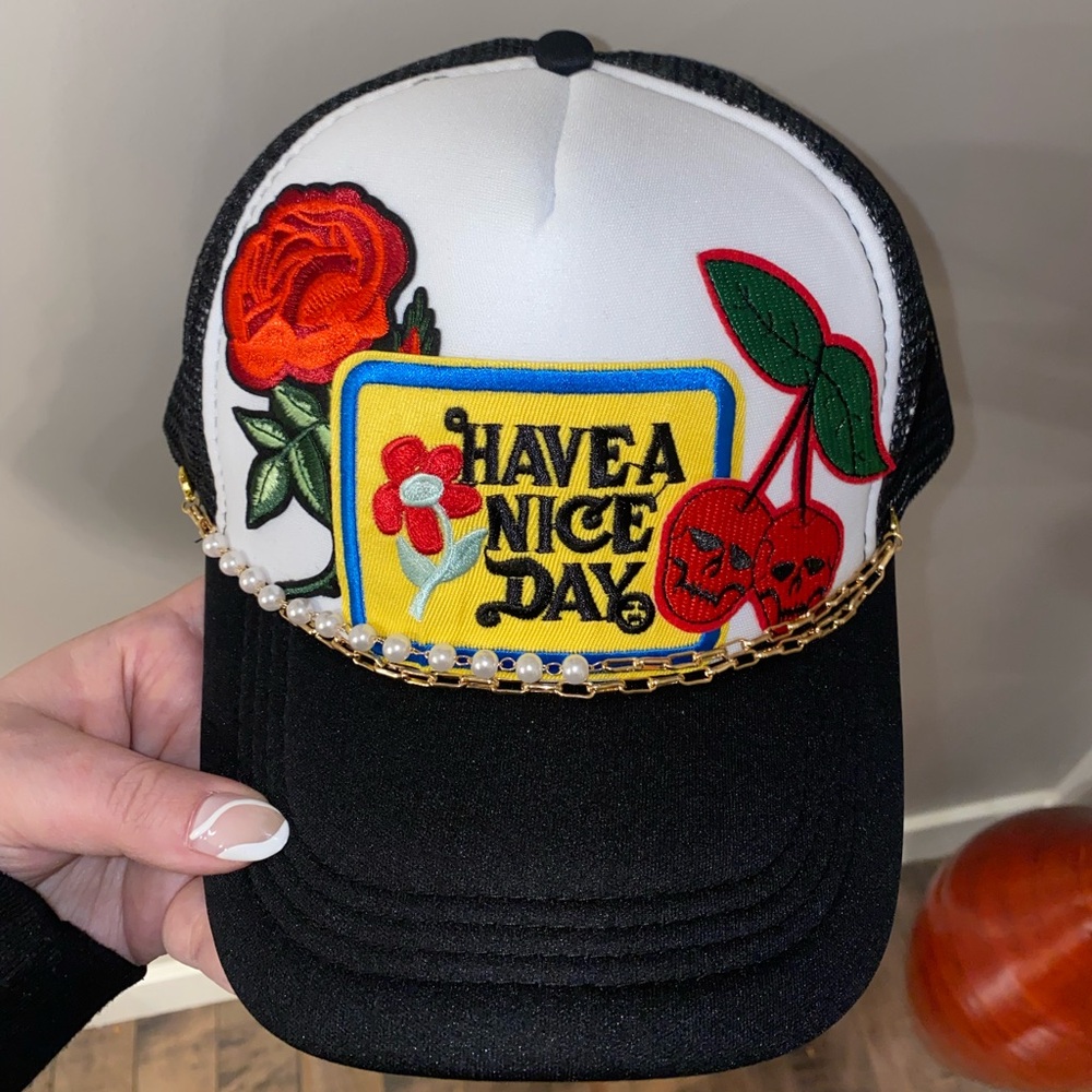 TRUCKER HAT WITH PATCHES (CHOOSE YOUR OWN)